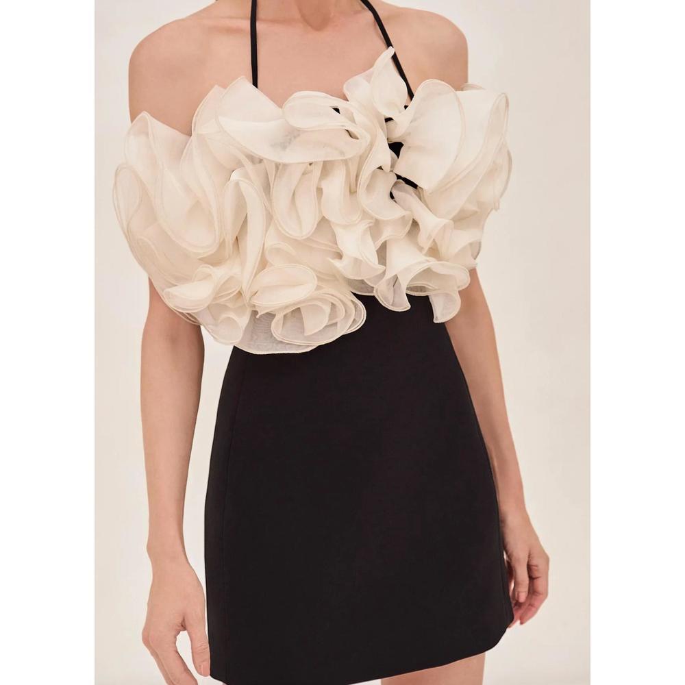 NEW ALEXIS aisha short dress in black ivory - Picture 3 of 3